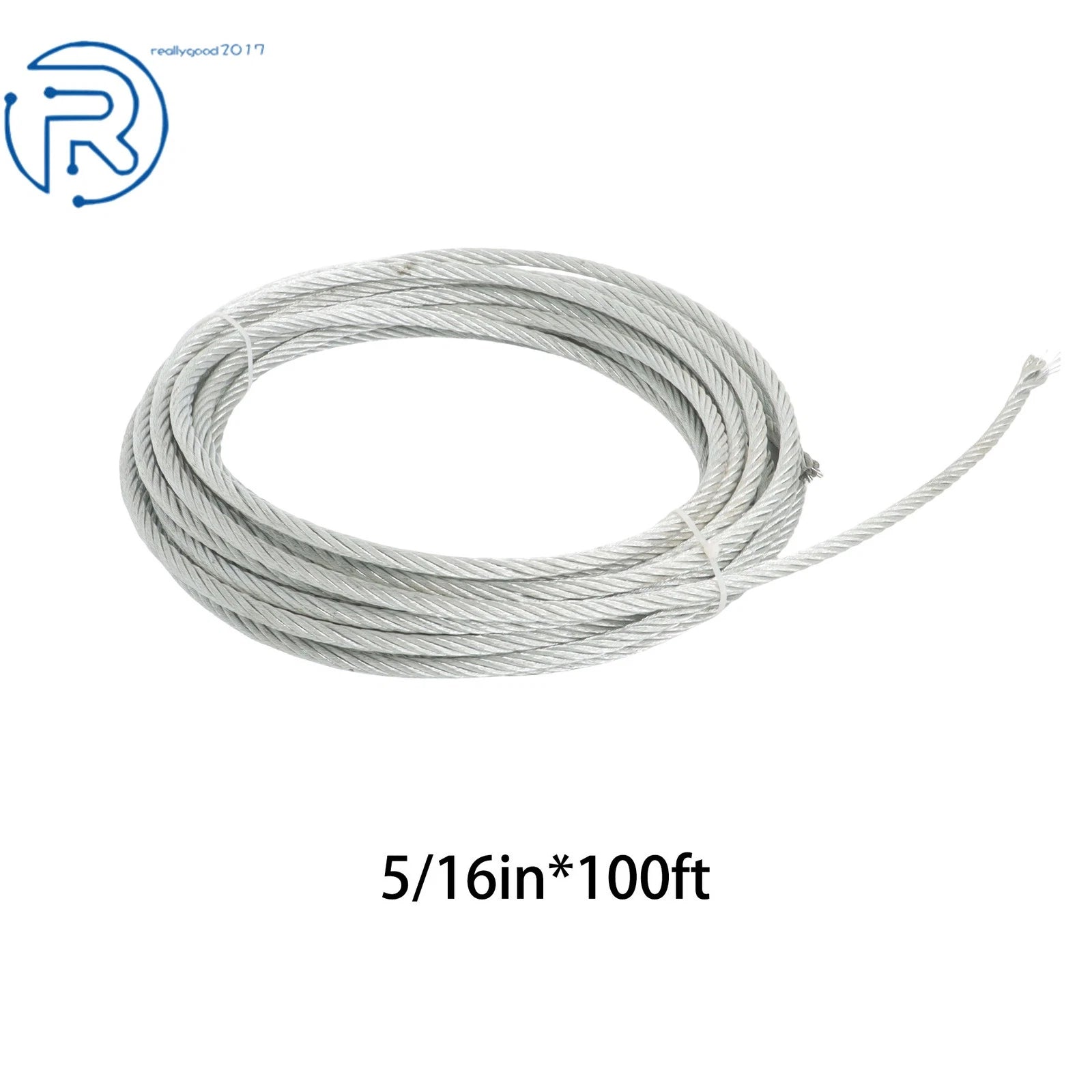 5/16" Galvanized Cable 7×19 100 FT 1120LBS for Fencing, Pulley