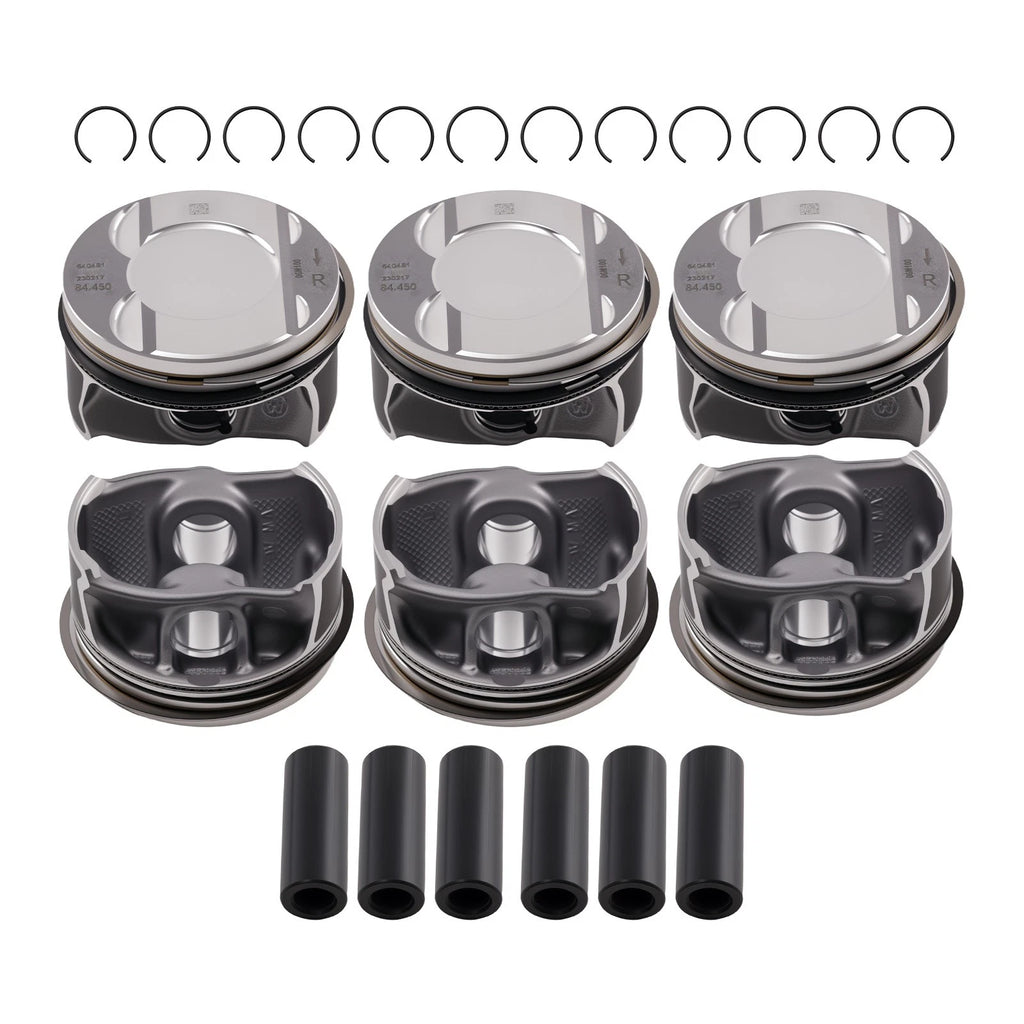 6x Pistons & Rings Set for VW Audi Porsche 3.0T V6 EA839 (2006–2021)
