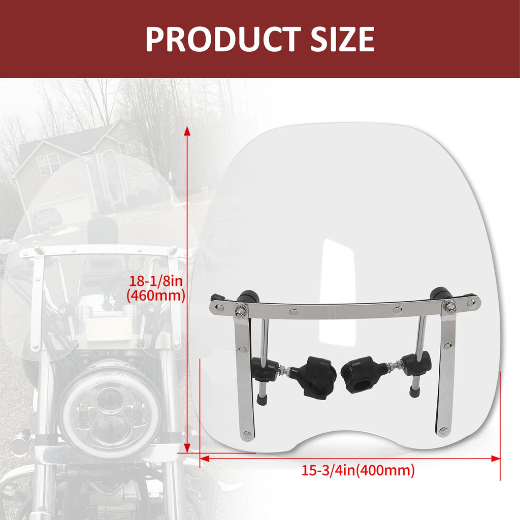 Clear Windshield for Honda VTX 1300 1800 (2003–2009) 18"x16"