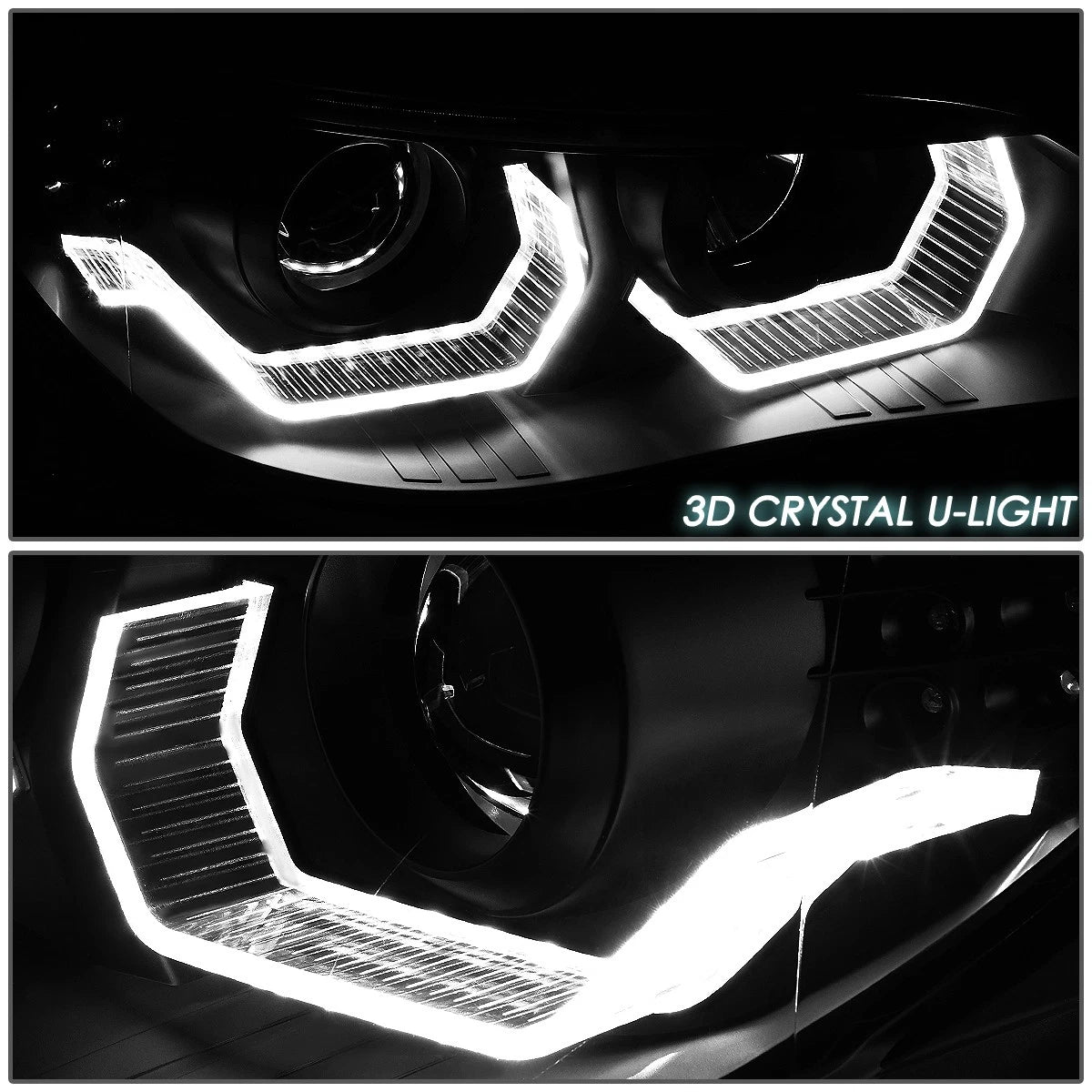 LED Halo Turn Signal Projector Headlight Lamps for BMW 525i 530i (2004–2007)