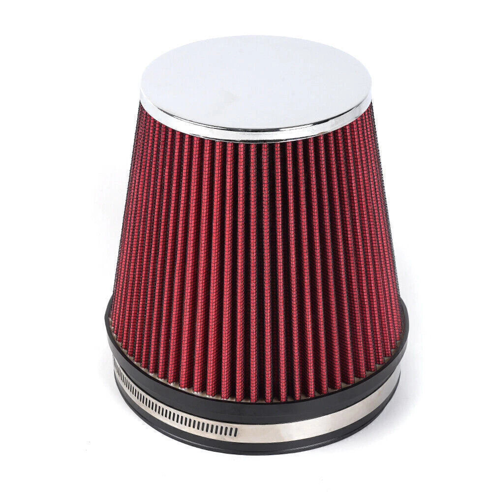 6" Air Intake Cone Filter for Car Truck (Red)