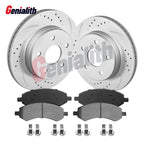 Set of 2 Front Drilled Brake Rotors & Ceramic Pads for Ram 1500 (2011–2018)