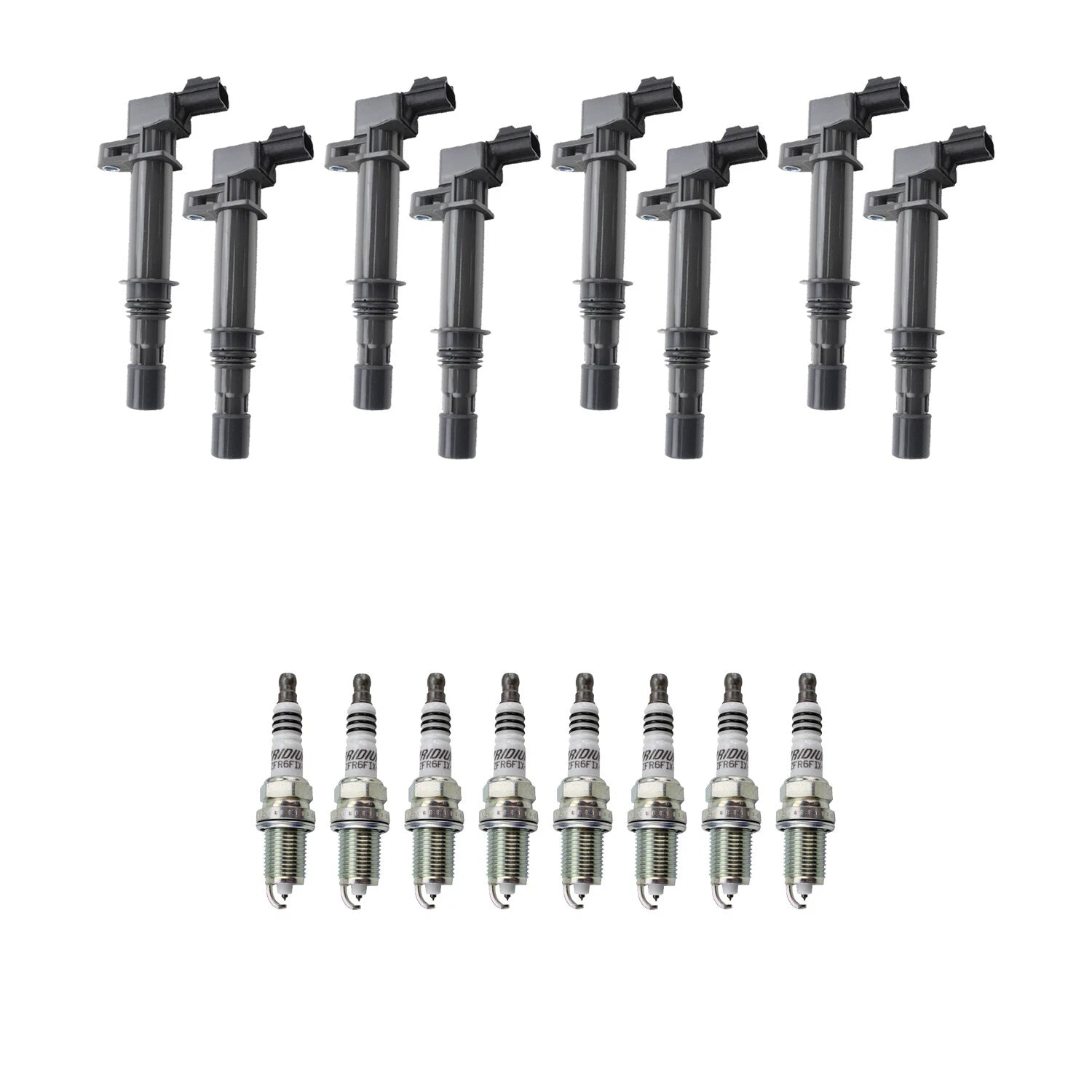 Set of 8 Ignition Coils & NGK Iridium Spark Plugs for Ram 1500 (2002–2008)