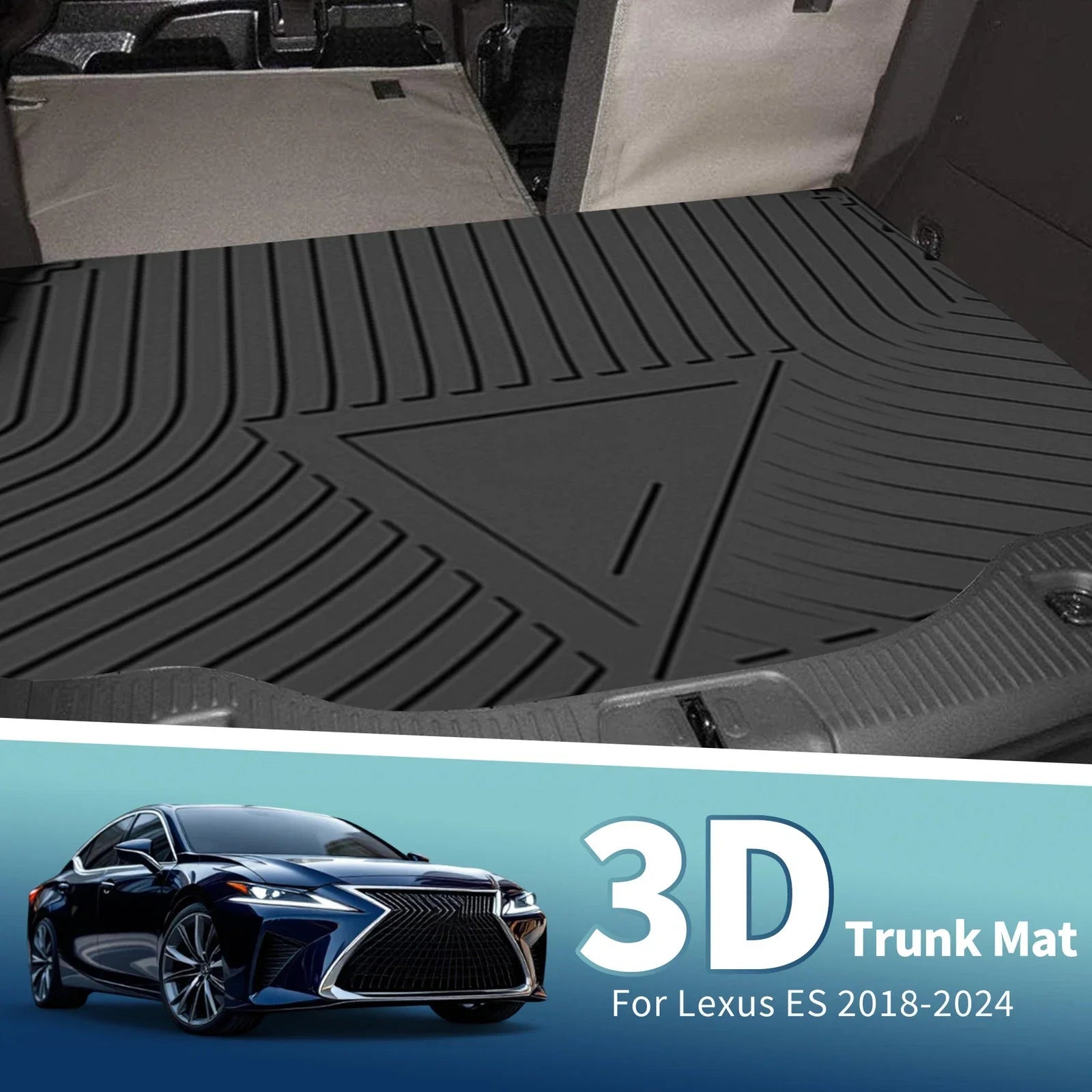 Flat Face Cargo Liner Rear Trunk Mat for Lexus ES (2018-2024) 1 x TPE
