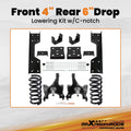 4" Front 6" Rear Lowering Kit for Chevy Silverado GMC Sierra C1500 (1988–1998)