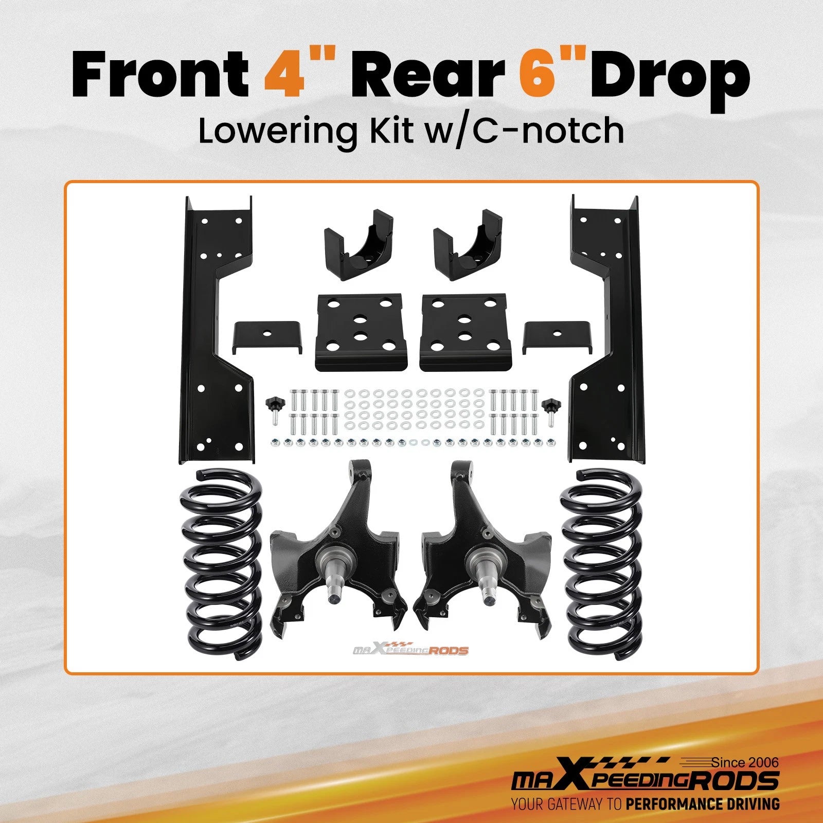 4" Front 6" Rear Lowering Kit for Chevy Silverado GMC Sierra C1500 (1988–1998)