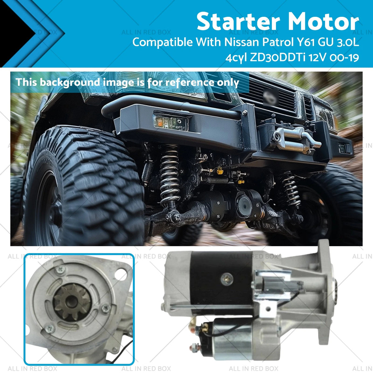 Starter Motor for Nissan Patrol GU Y61 3.0 Diesel 12V ZD30DDTi (2000–2019)