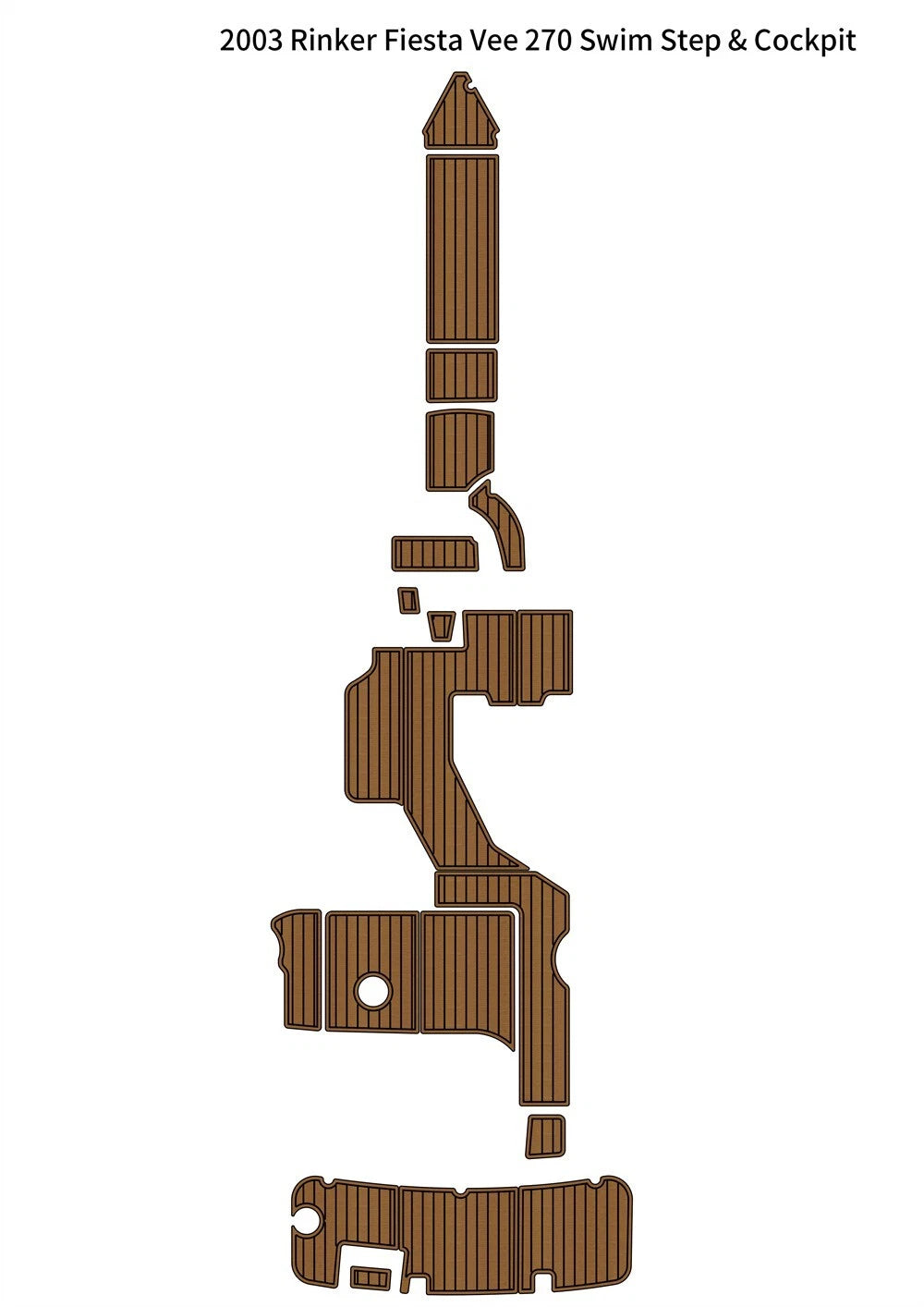 Swim Platform Cockpit Pad for Rinker Fiesta Vee 270 (2003) - EVA Teak Floor Mat