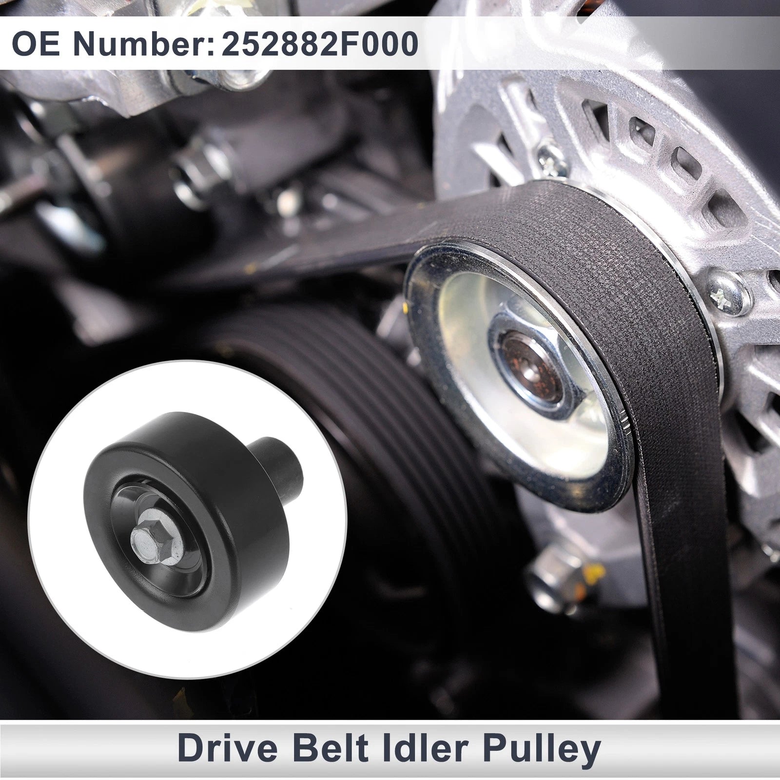 Drive Belt Idler Pulley for Hyundai Santa Fe (2010–2020) No. 252882F000