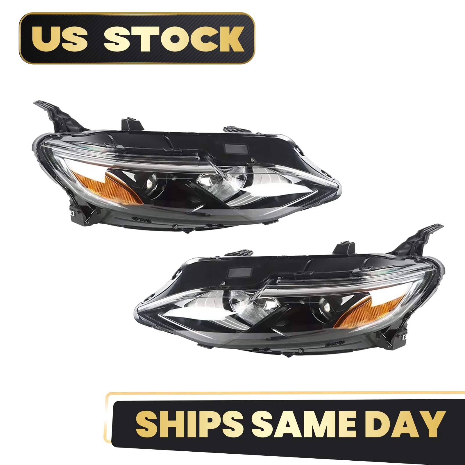 Halogen Headlight Set for Chevy Malibu RS/LS/LT (2019–2025) w/ Bulb