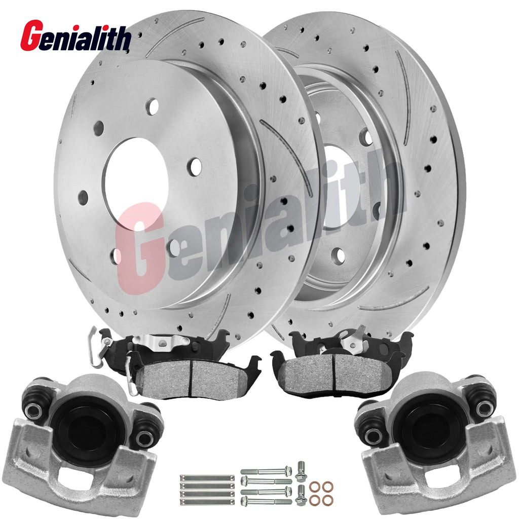 Rear Drilled Rotors & Ceramic Pads Brake Calipers for Nissan Armada (2005–2015)