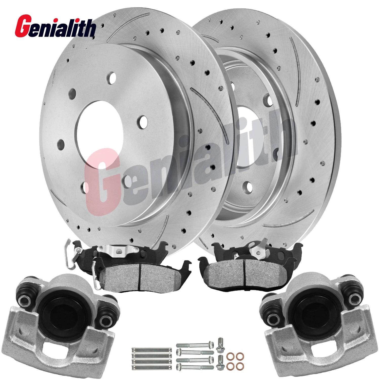 Rear Drilled Rotors & Ceramic Pads Brake Calipers for Nissan Armada (2005–2015)