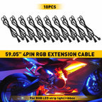 Set of 10 Extension Wire Cable Connectors for RGB LED Strip Lights