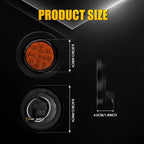 4pc DOT Amber 2.5 Inch Round Flush-Mount LED Marker Lights for Trailer