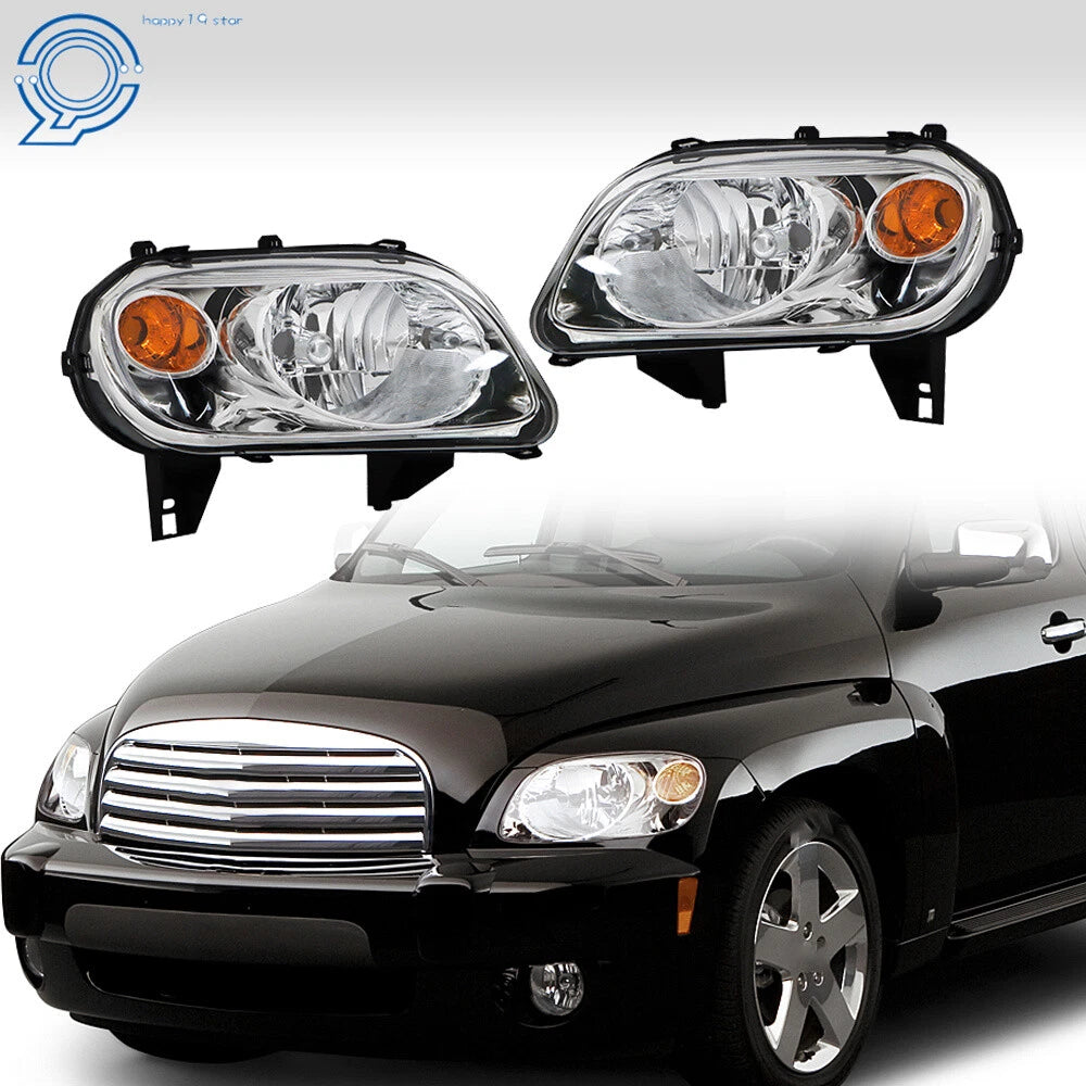 Set of 2 Halogen Headlights for Chevy HHR (2006–2011) Chrome Housing
