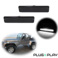 Set of 2 Smoke LED Front Side Marker Lights for Jeep Wrangler YJ