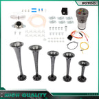 5 Trumpet Air Horn for Car Truck Train (Gray Plastic)