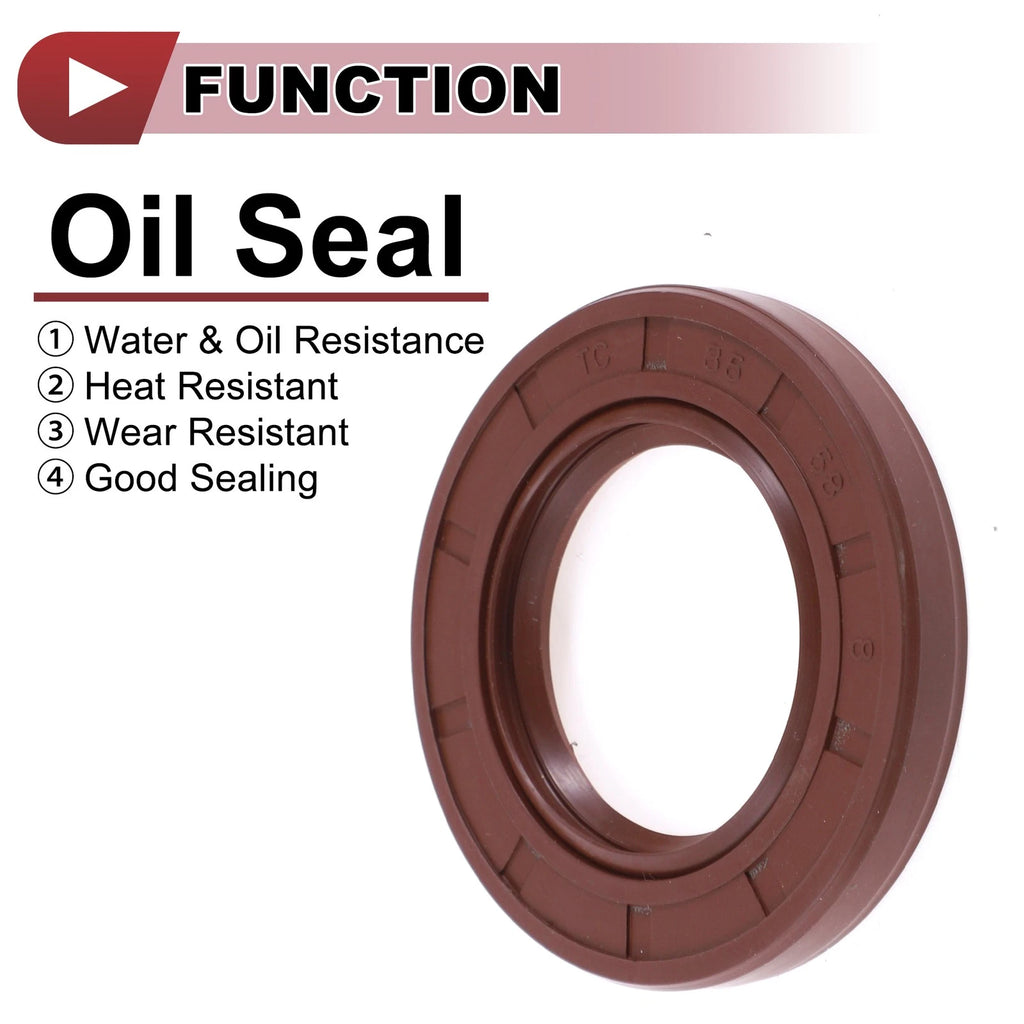 2X Oil Seal Rotary Shaft Seal FKM Rubber 35x58x8mm for Various Models 