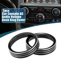 2X Console Audio Volume Knob Ring Cover for Jeep Grand Cherokee (2014–2020) Black