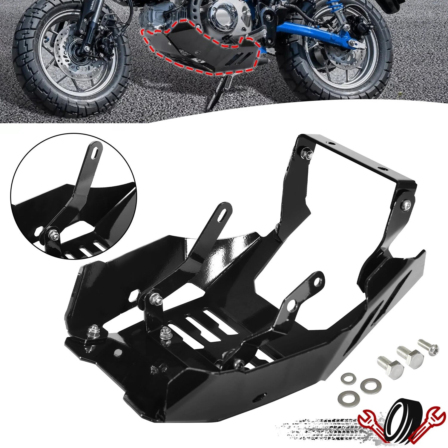 Front Skid Plate Engine Guard for Honda Monkey 125cc Z125 (2018–2022)
