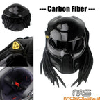 Carbon Fiber Full Face Motorcycle Helmet for Predator DOT Approved - M