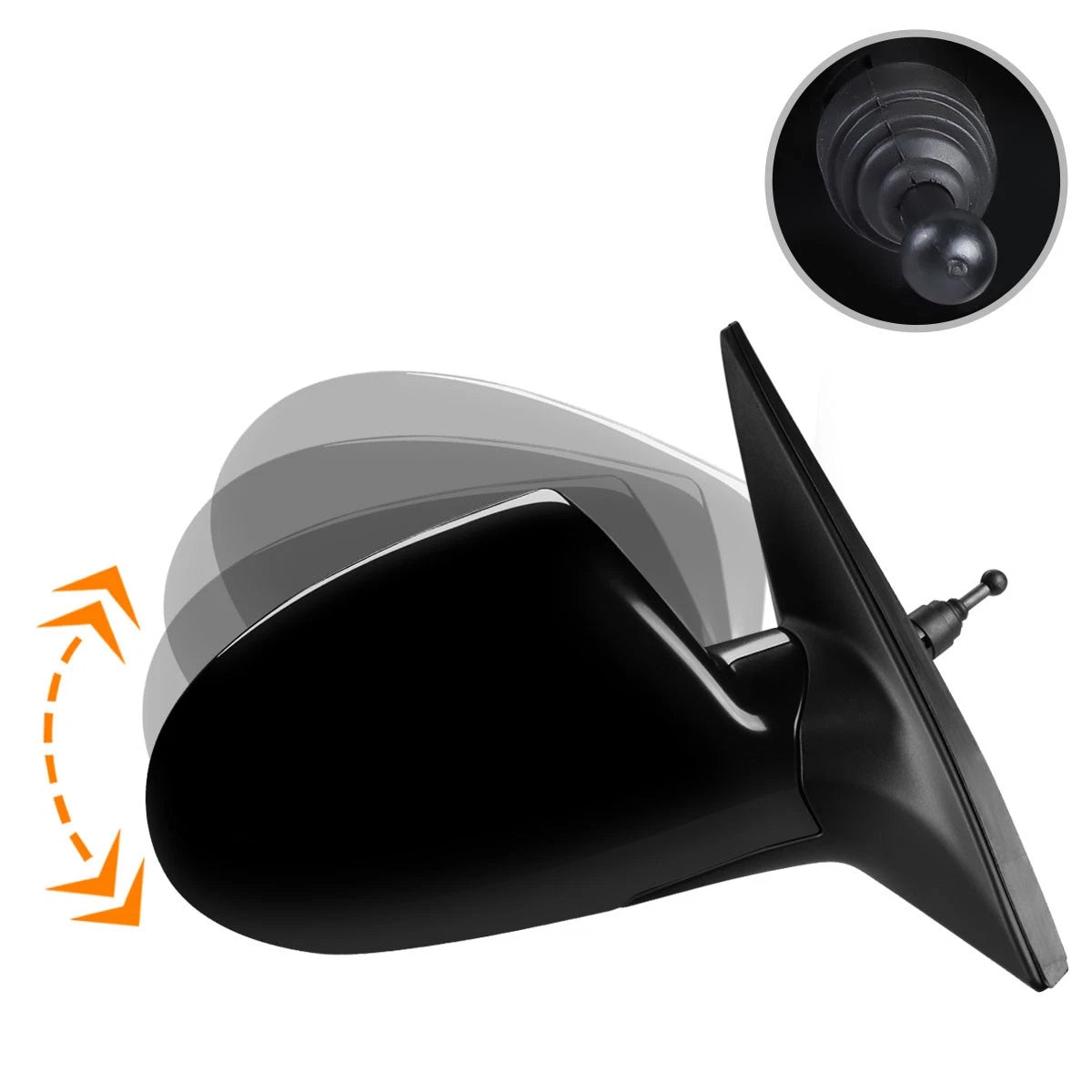 Manual Adjust Side Rear View Mirror Right RH for Elantra Sedan (2007–2010)