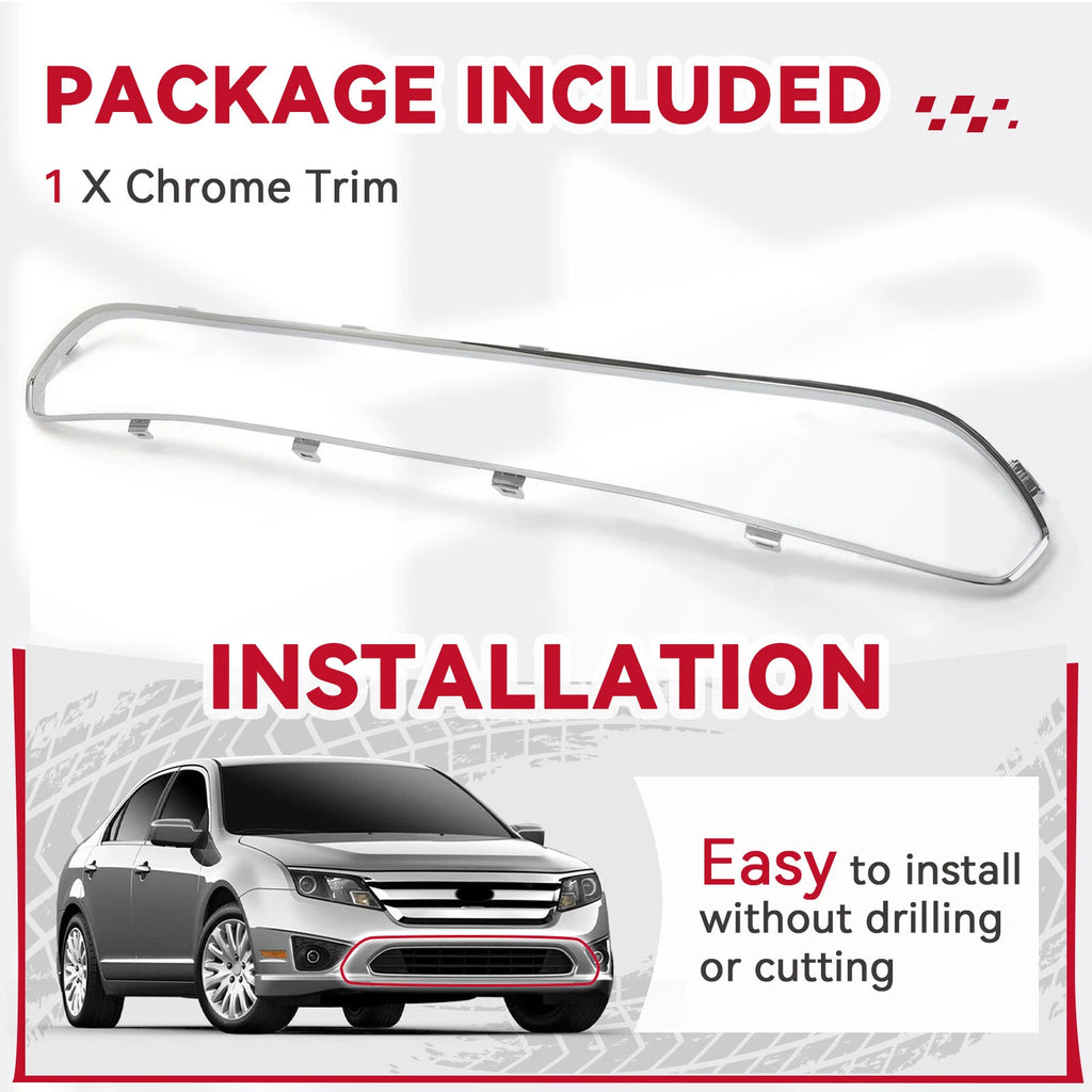 Chrome Front Bumper Cover Grille Molding for Ford Fusion (2010-2012)