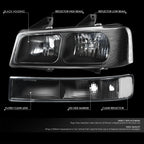 Headlights with Signal Bumper Lamps for Express Savana 1500 2500 3500 (2003–2022)