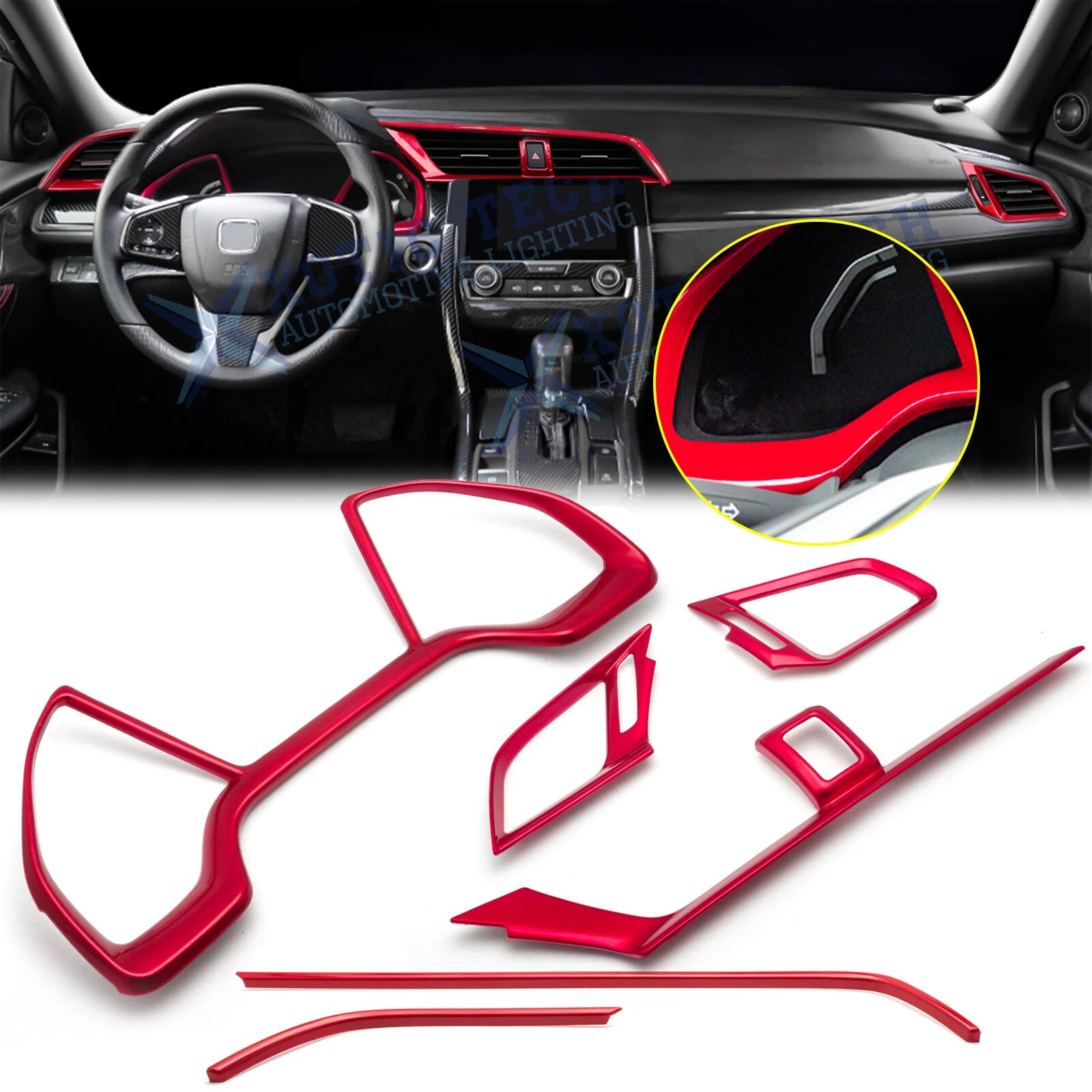Red Air Vent Outlet for Honda Civic (2016–2021)