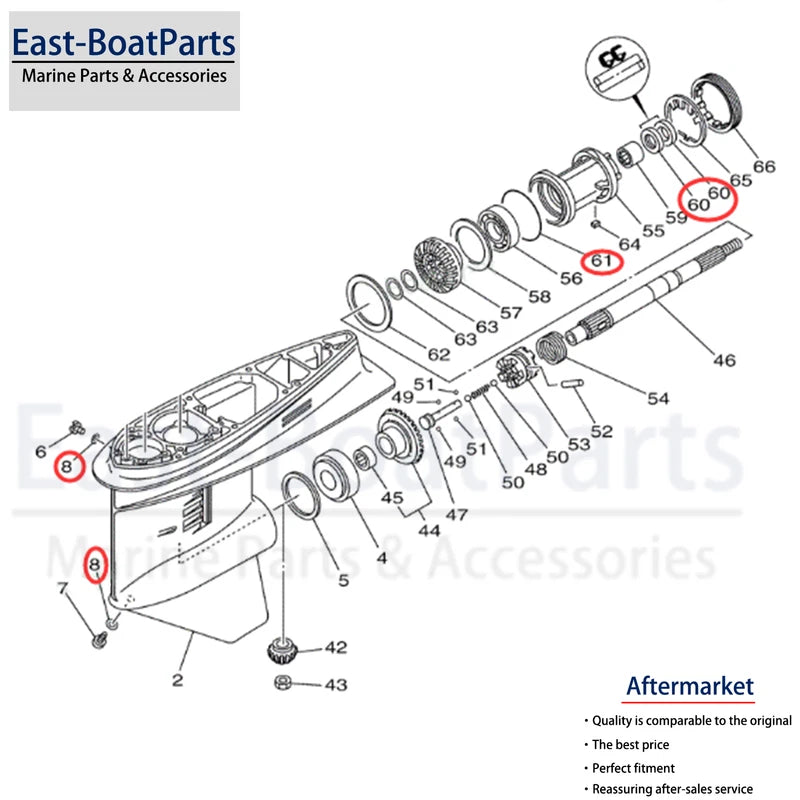 Lower Unit Seal Kit for Yamaha Outboard (93101-30M17, 931-0130M-17)