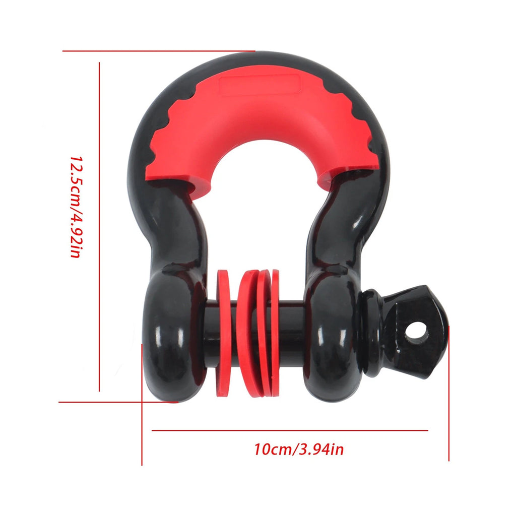 3" x 30' Recovery Tow Strap for Universal Use with 2 Anti-Theft D-Ring Shackles