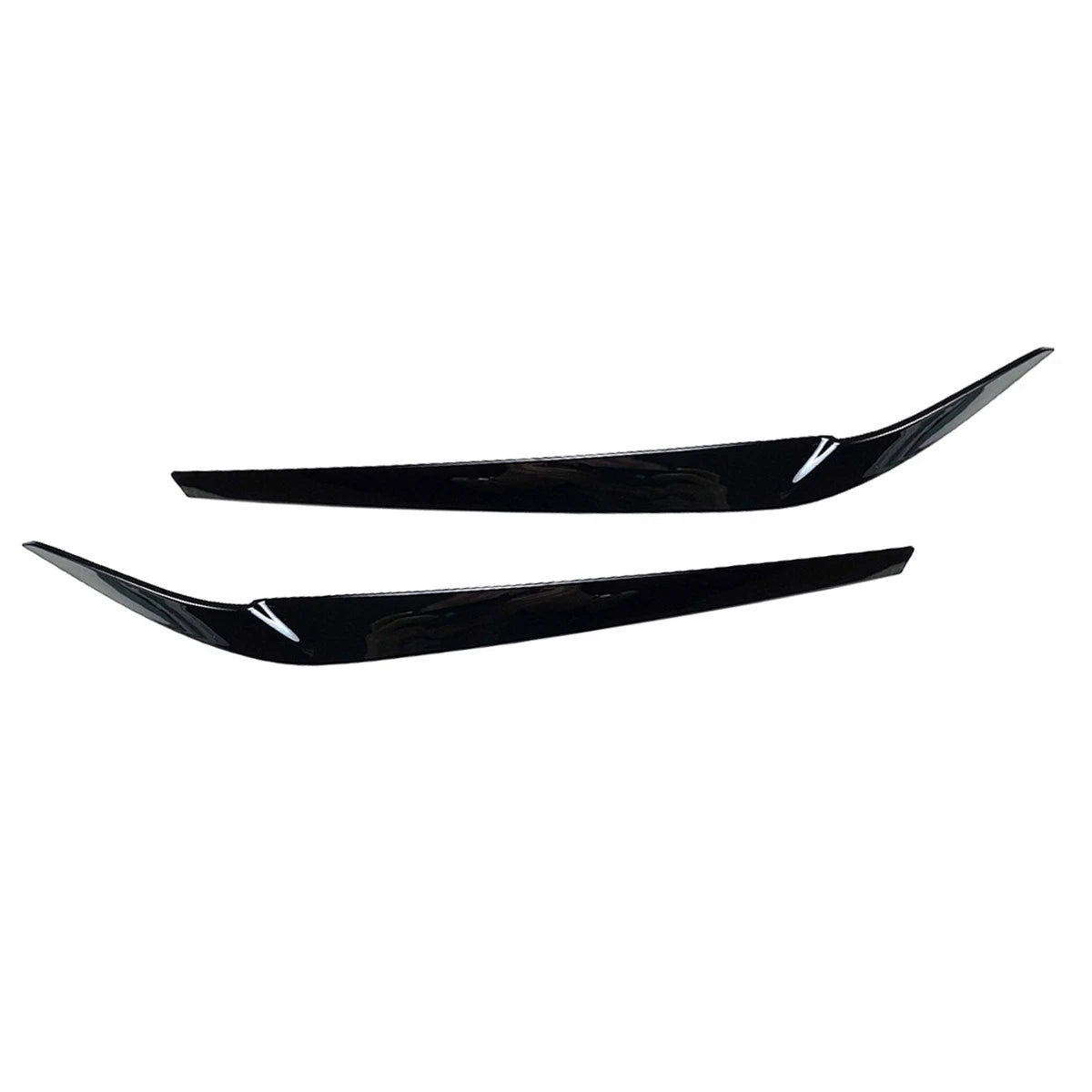 Pair Black Headlight Eyelid Eyebrow Trims for BMW 5 Series G30 G31 (2017–2021)