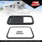 24" x 15" Horizontal Slider RV Window for Trailer with Screen