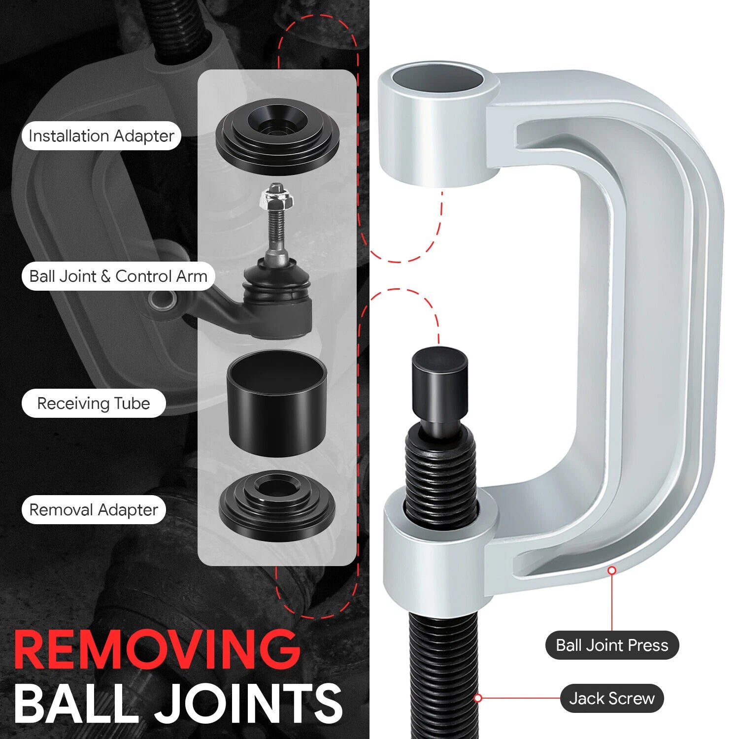 21Pc Ball Joint Service Tool Kit for Universal 2/4WD Vehicles