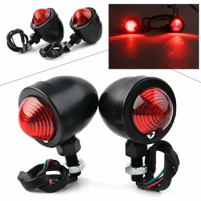 12V Motorcycle Turn Signal Lights - Red Blinker Indicators for Universal Models