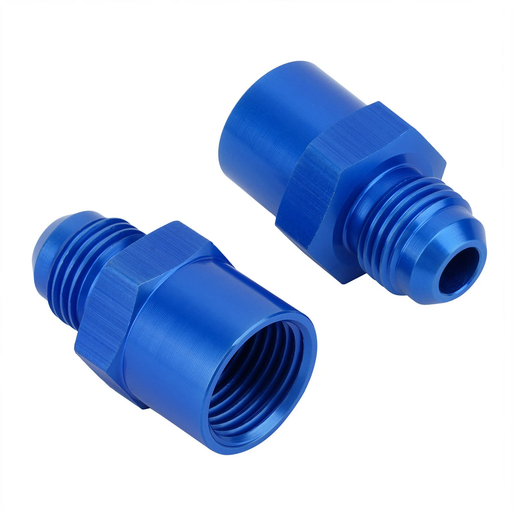 6AN Adapter Fitting Set for GM TBI Style Fuel Sending Unit (Metric O-Ring) Blue