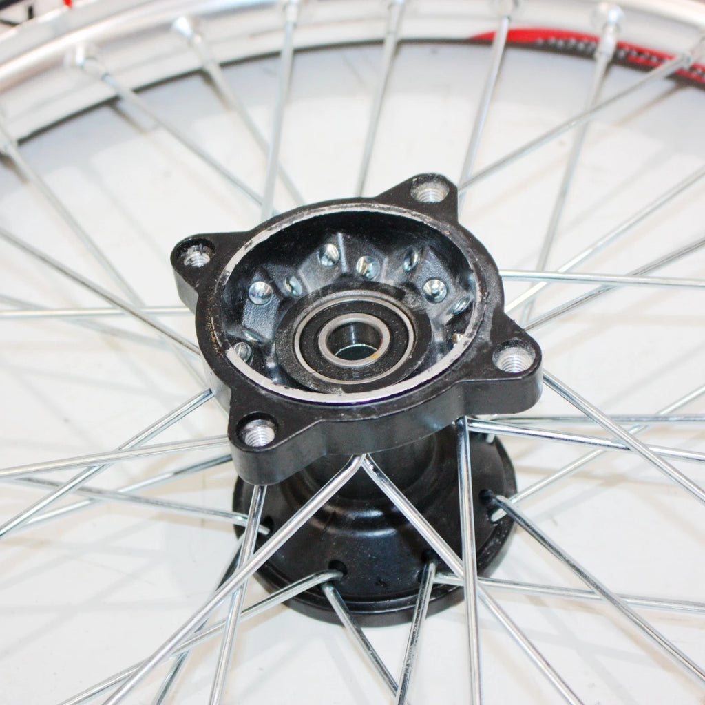 15mm Silver Alloy Wheel Rim Tire for Dirt Bike (17 Inch Front, 14 Inch Rear)