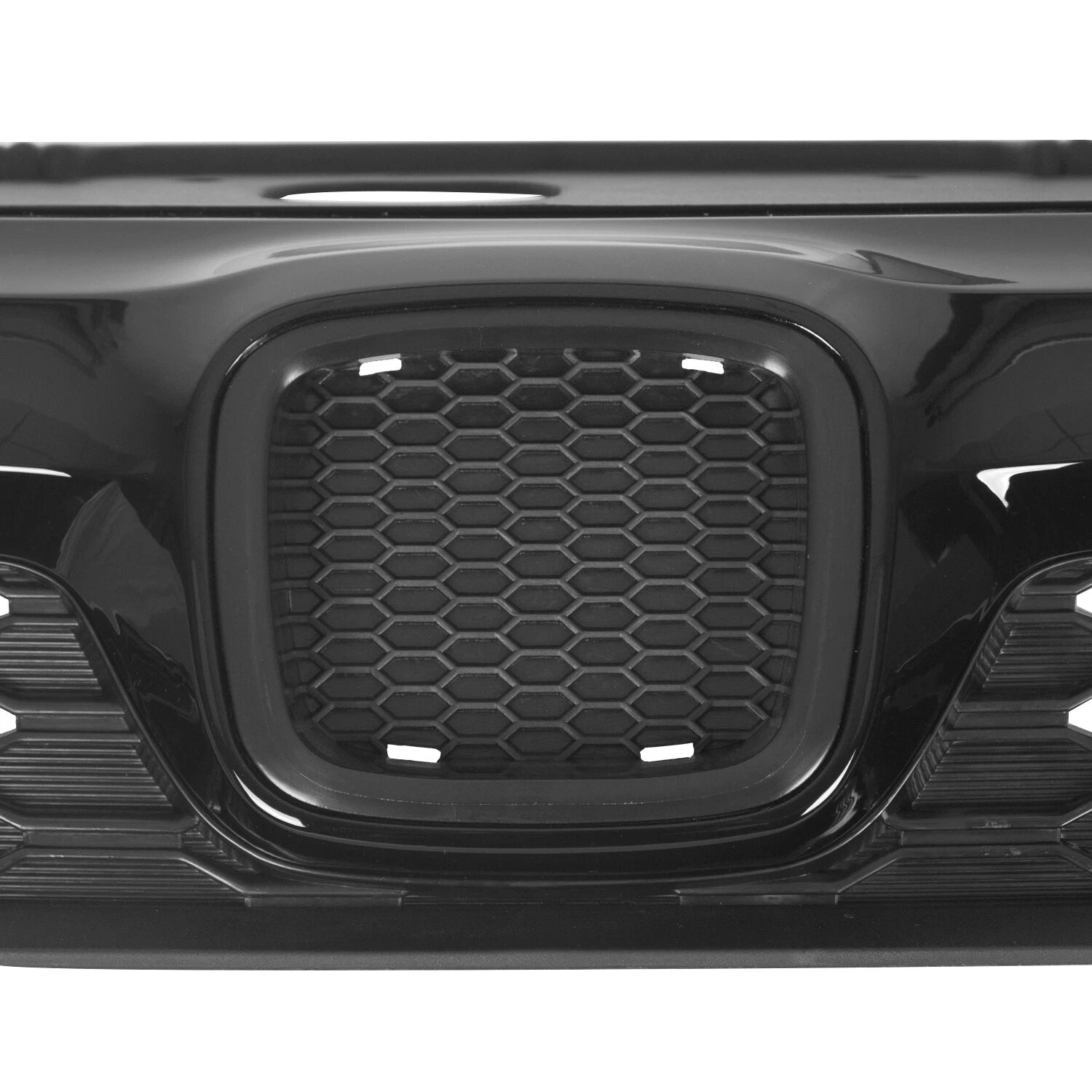 Front Upper Grille for Honda Civic 4DR Sedan (2012) Honeycomb Black Mesh