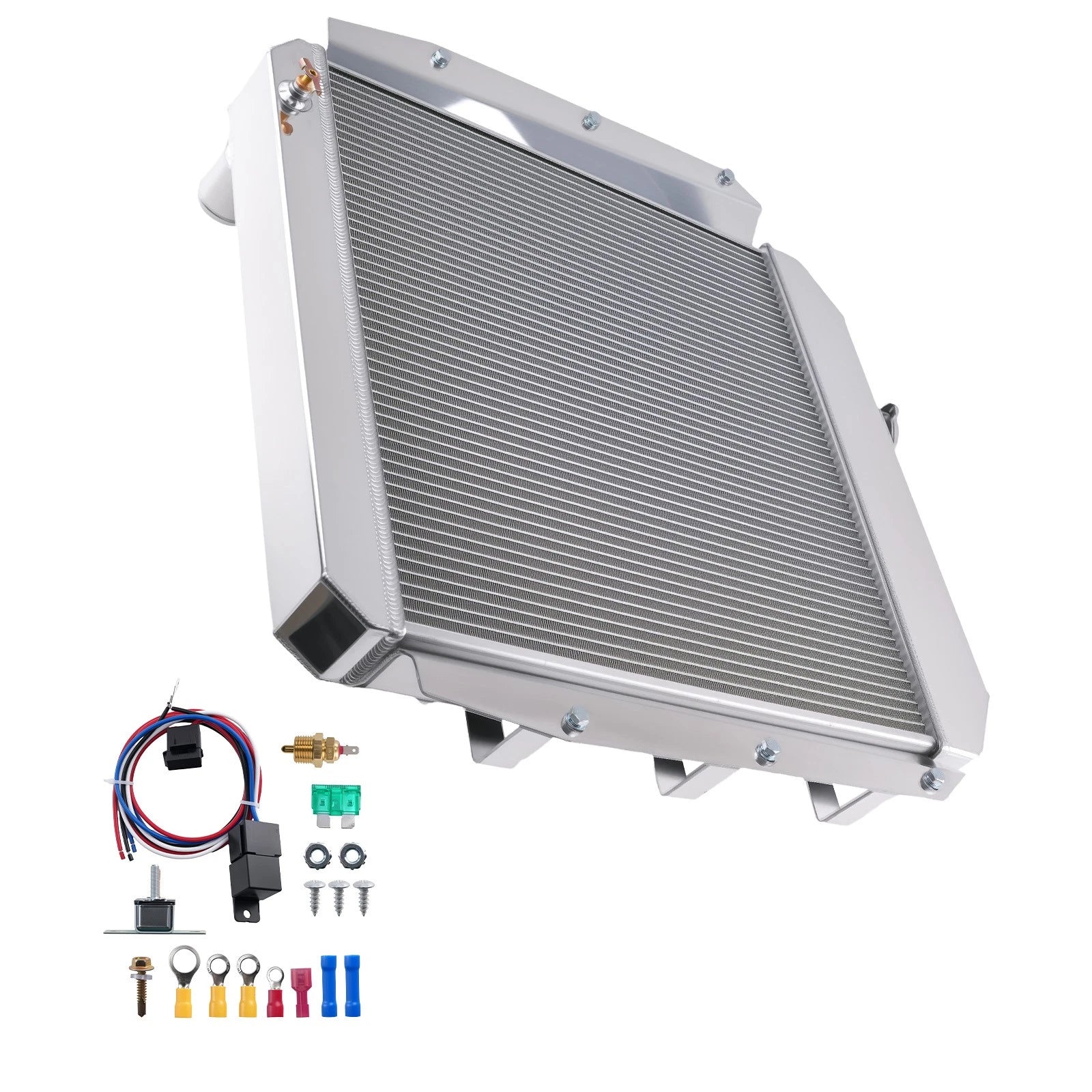 3-Row Aluminum Engine Radiator for Chevrolet 3100 (1955–1959) w/ Shroud Fan Kit