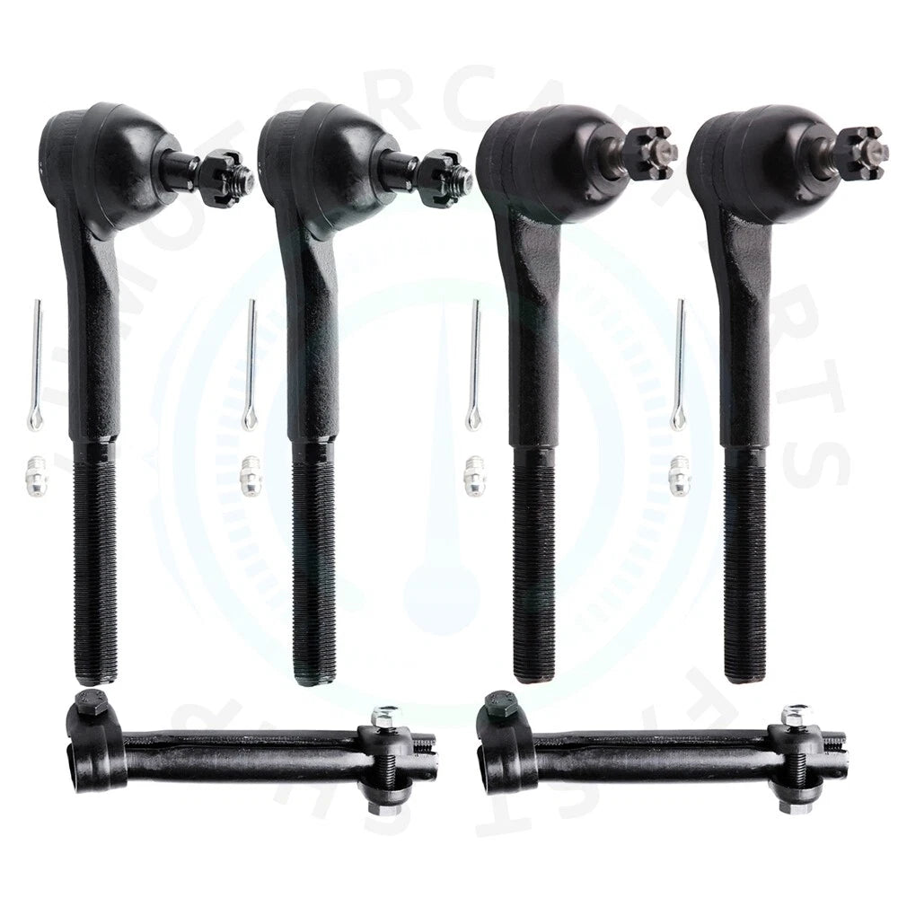 6X Front Inner Outer Tie Rod End Steering Kit for Chevrolet Impala (1965–1968)
