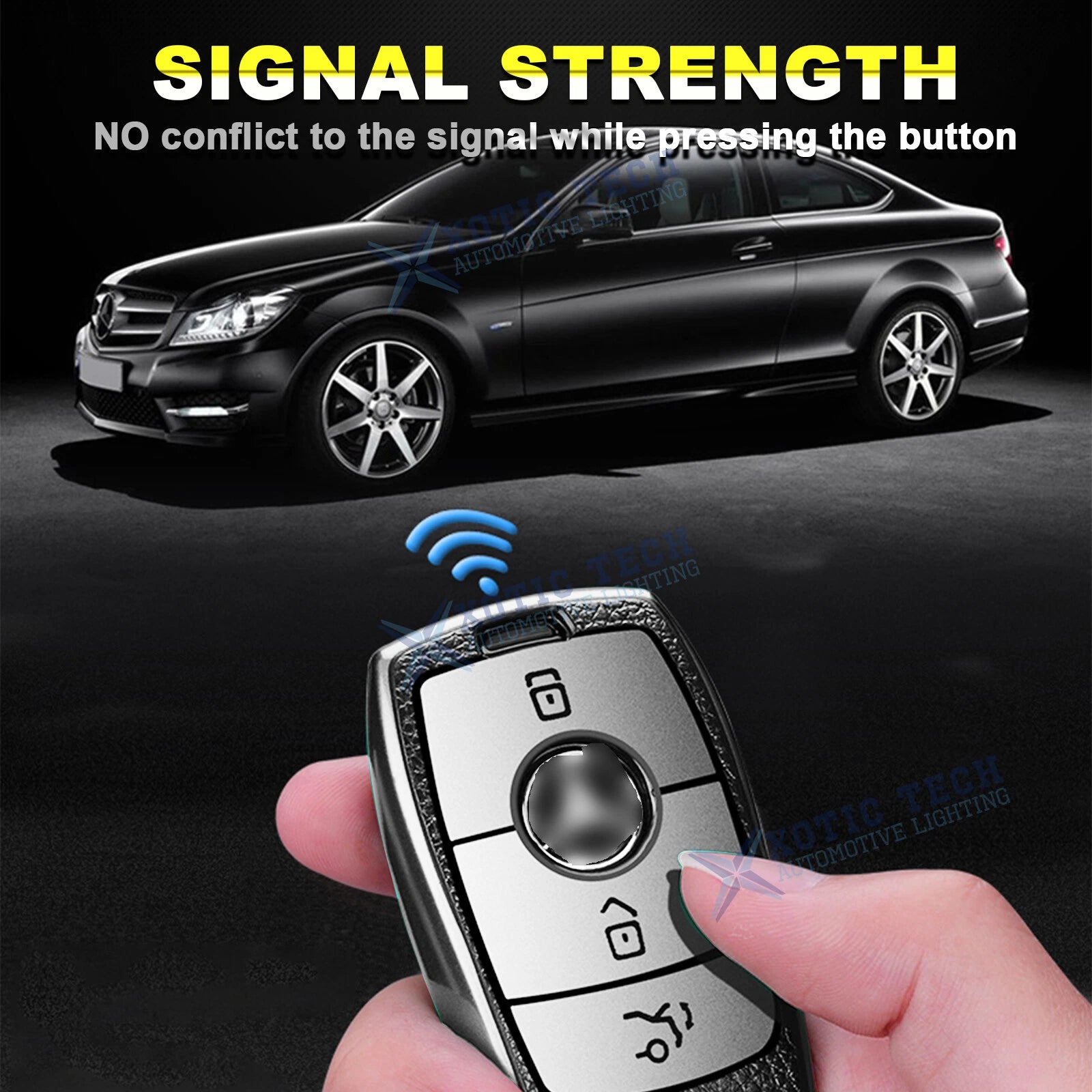 Silver Red TPU Smart Key Fob Holder for Mercedes-Benz E S-Class (2017-2018)