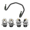 Set of 4 Front Brake Wheel Cylinders & Pipe Kit for Honda Rancher TRX350 TRX400 (2000–2006)