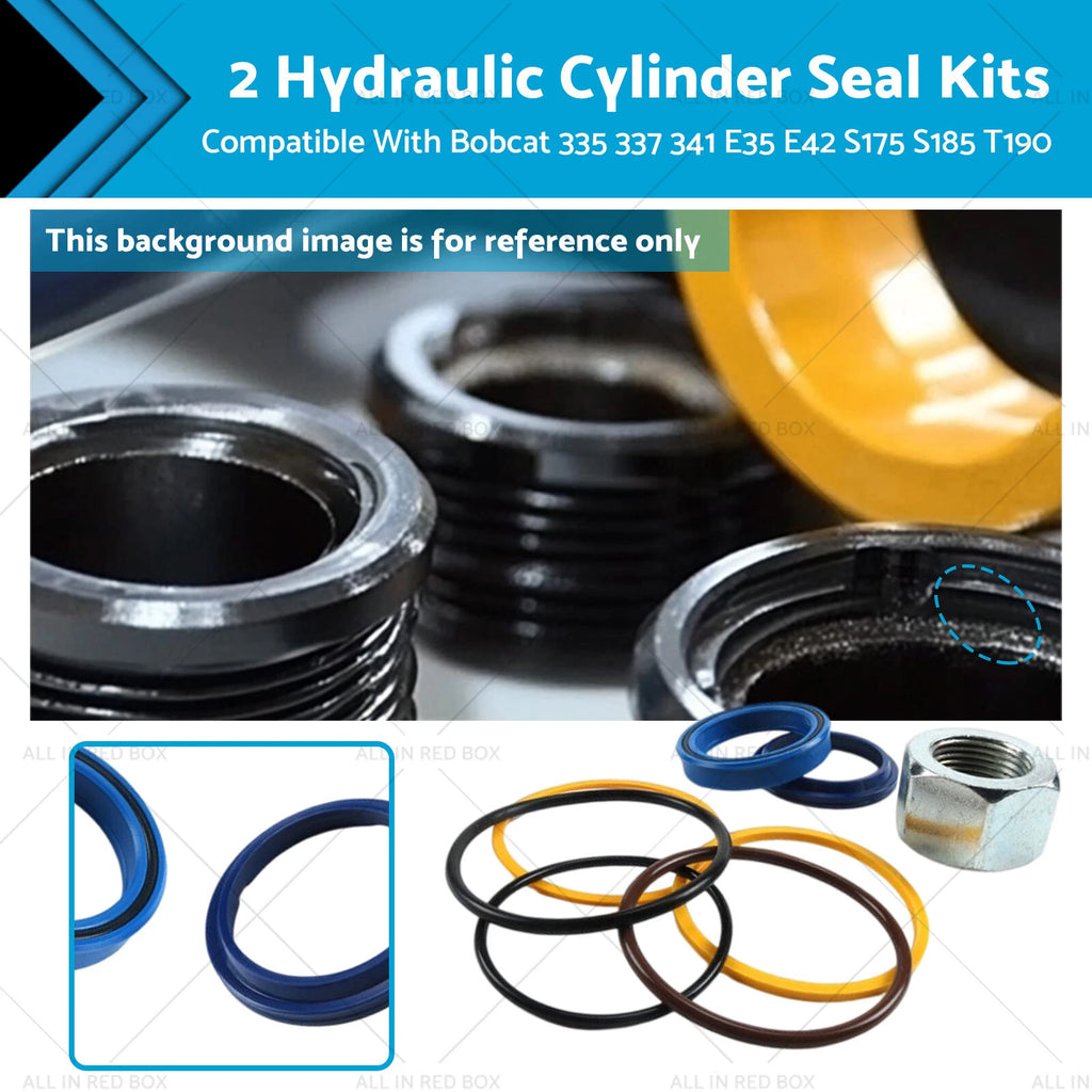 2 Hydraulic Cylinder Seal Kits for Bobcat 335 337 E35 S175 S185 (7135559)