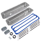 Polished Short Finned Valve Covers with Gasket for Chevy Small Block (1987–1999)