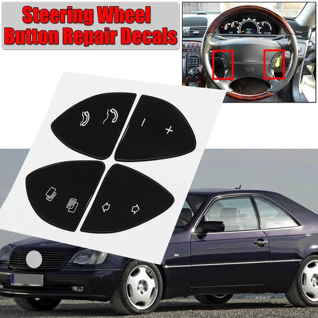 Steering Wheel Button Repair Decal for Mercedes W220 CL500 CL600 (1998–2005)