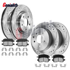 Front Rear Drilled Rotor Brake Pad for Nissan Frontier Xterra Equator (2005–2015)