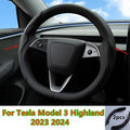 Steering Wheel Cover Fur Suede for Tesla Model 3 Highland (2023–2024)