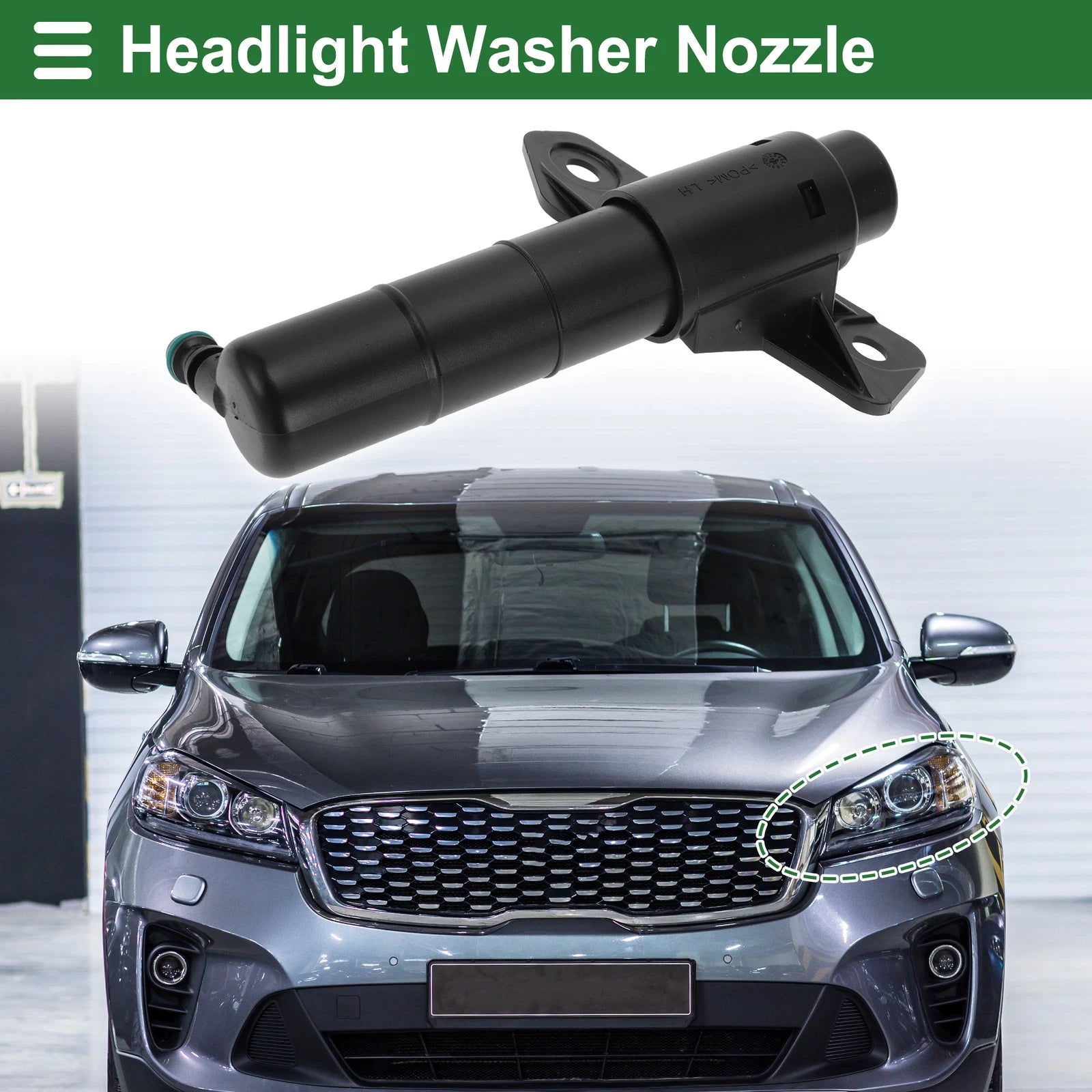 Front Driver Side Headlight Washer Nozzle for KIA Sportage III (2010–2016) No. 986703U000