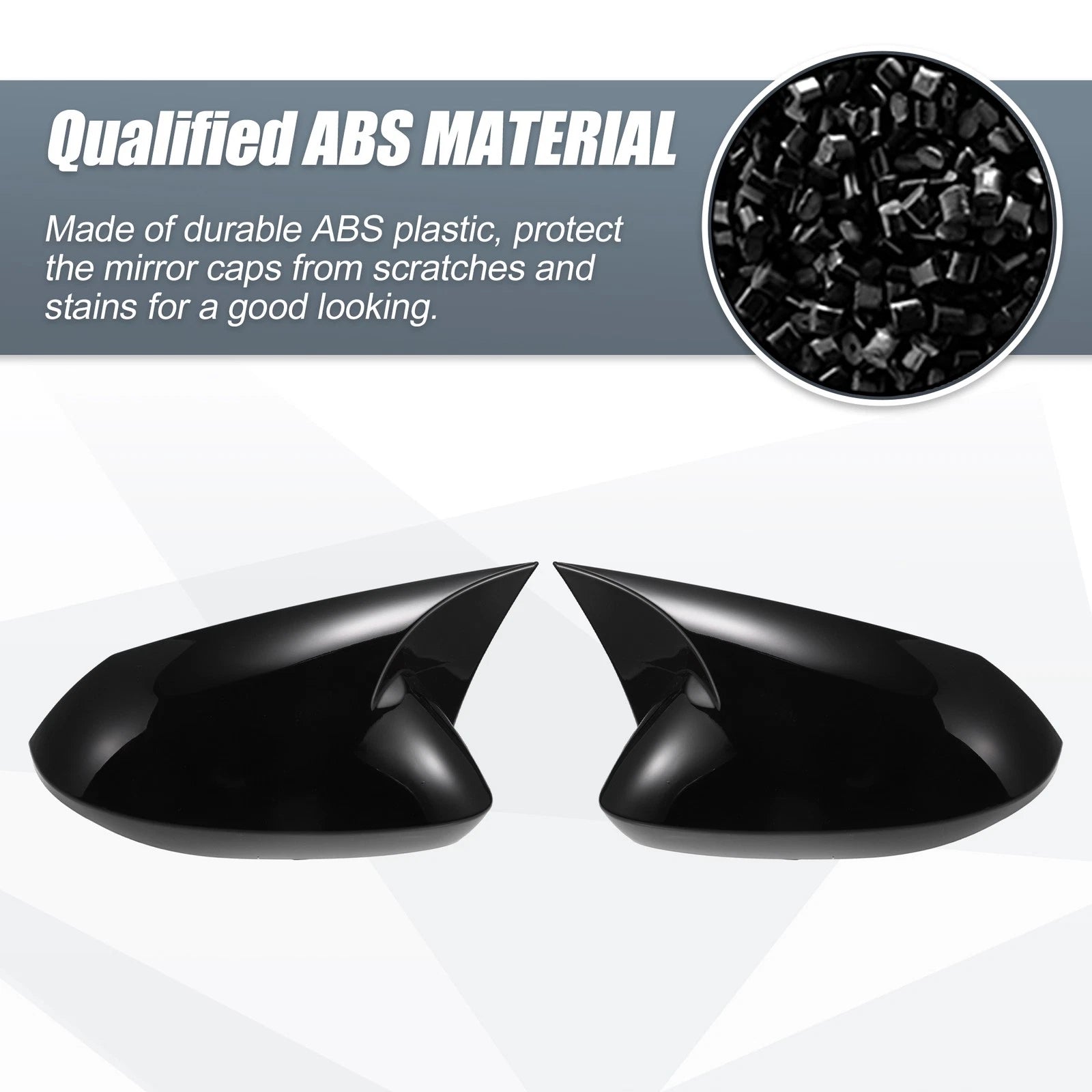 1 Pair Rearview Mirror Cover Overlay Gloss Black for Toyota Corolla (2020–2023)