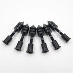 6 pcs Spike Windscreen Bolt Kit for Universal Motorcycles (Aluminum, Black Chrome)